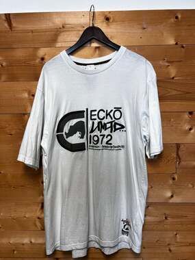 Vintage 90s ECKO UNLTD Rhino Graphic Tee White 3XL Cyber Y2K Skater HipHop